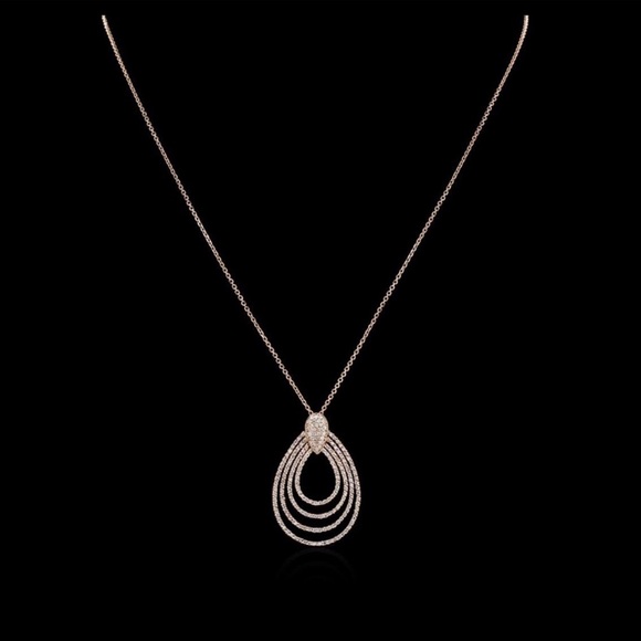 14KT ROSE GOLD DIAMOND PENDANT NECKLACE - Picture 2 of 10